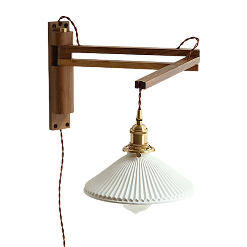 Moderner Stil Geometrischer Wandleuchten Holz 1 Lichtwandmontierte Beleuchtung