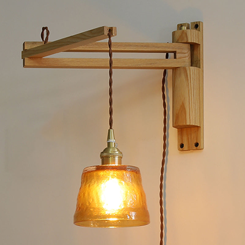 Moderner Stil Geometrischer Wandleuchten Holz 1 Lichtwandmontierte Beleuchtung