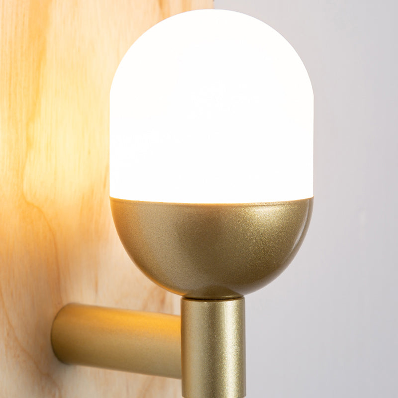 Moderne Holz Wandleuchte Scheuel ohne Pflanzen kreative Glasschattenwandleuchte