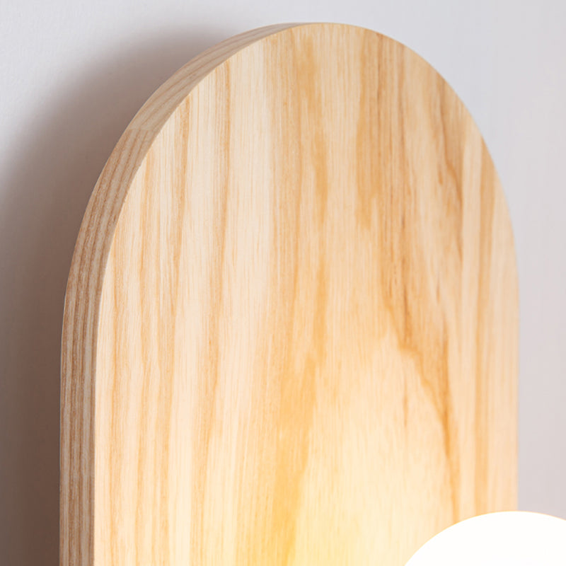 Moderne Holz Wandleuchte Scheuel ohne Pflanzen kreative Glasschattenwandleuchte