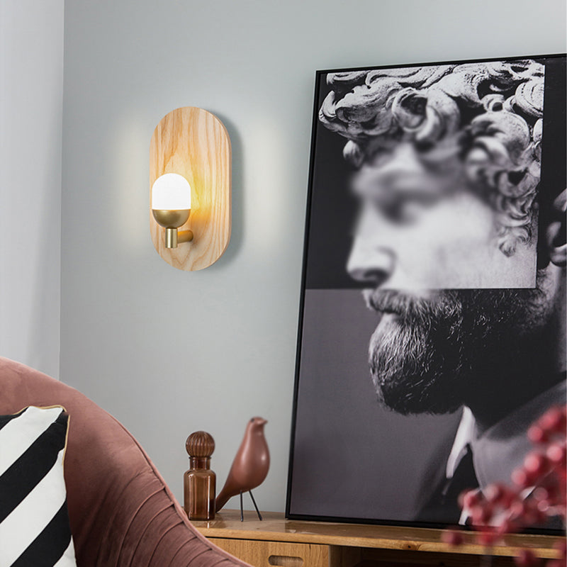 Moderne Holz Wandleuchte Scheuel ohne Pflanzen kreative Glasschattenwandleuchte