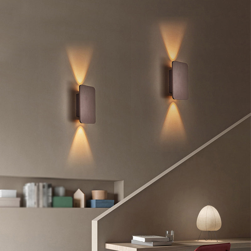Moderner Stil Rechteck Wandleuchte Metall 2 Licht Wandmontage Leuchten