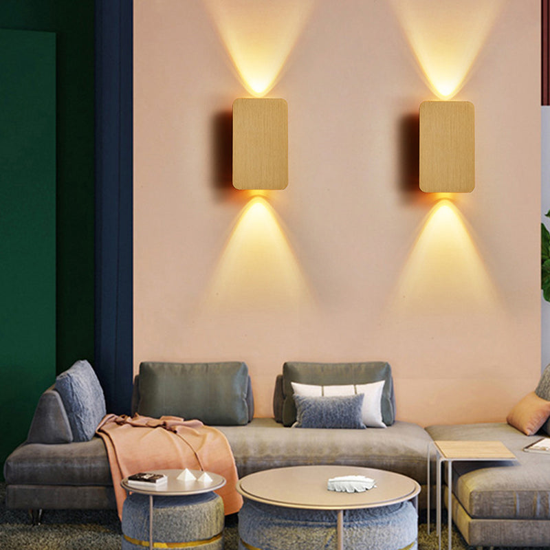 Moderner Stil Rechteck Wandleuchte Metall 2 Licht Wandmontage Leuchten
