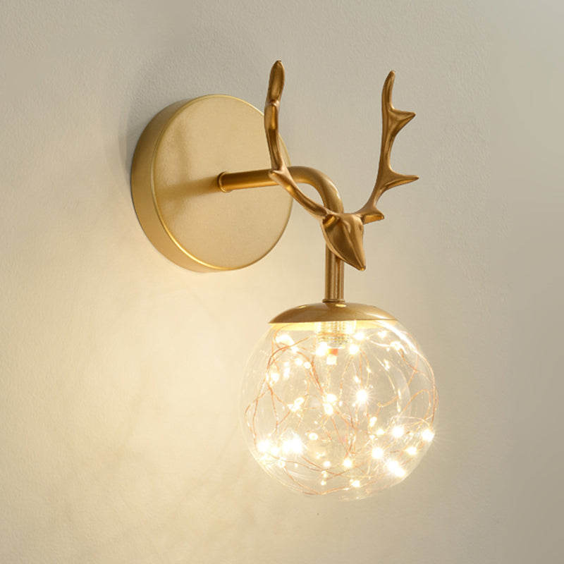 Forme de bille Lumière de mur de verre Style moderne 1 lumière lumineuse lumière murale