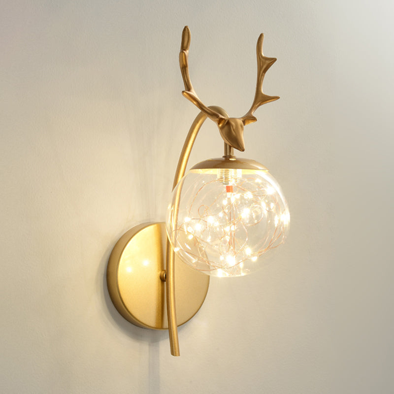 Forme de bille Lumière de mur de verre Style moderne 1 lumière lumineuse lumière murale