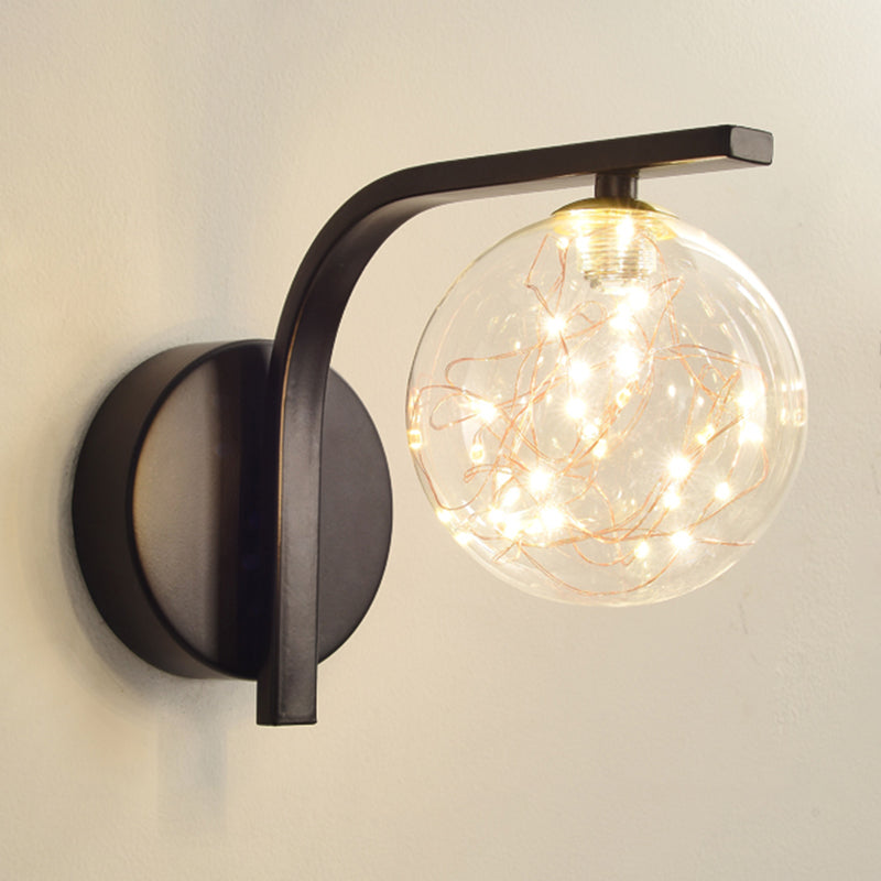 Forme de bille Lumière de mur de verre Style moderne 1 lumière lumineuse lumière murale