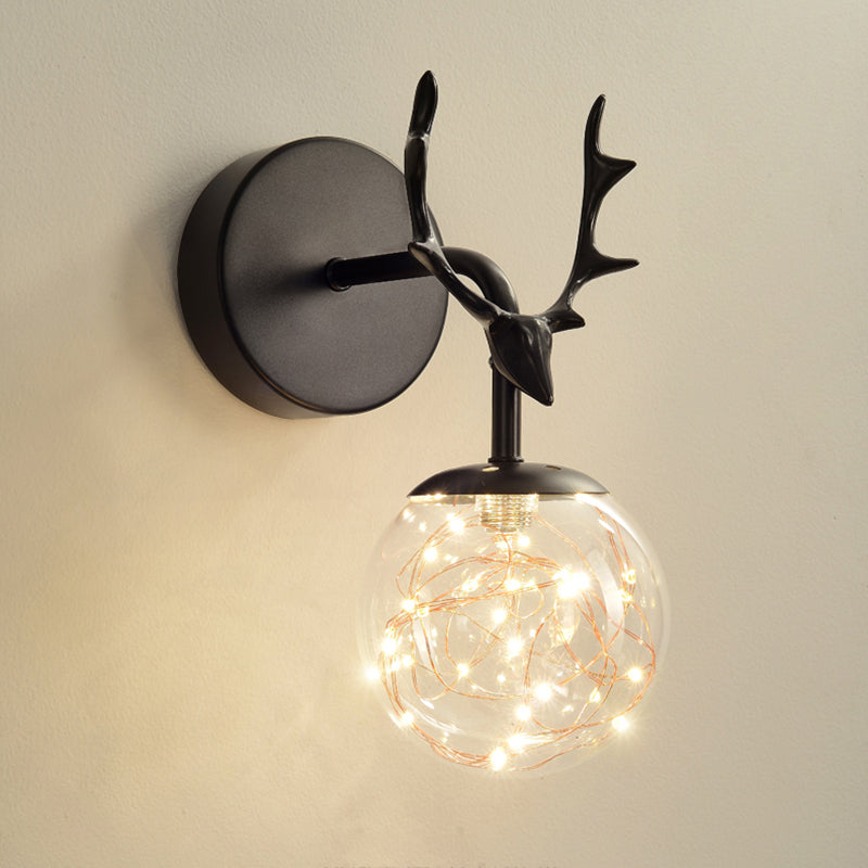 Forme de bille Lumière de mur de verre Style moderne 1 lumière lumineuse lumière murale