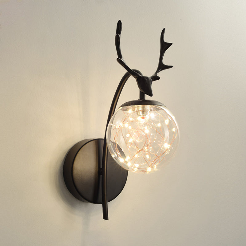 Forme de bille Lumière de mur de verre Style moderne 1 lumière lumineuse lumière murale