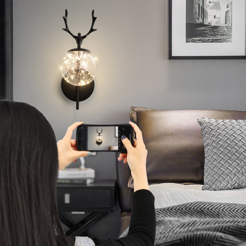 Forme de bille Lumière de mur de verre Style moderne 1 lumière lumineuse lumière murale