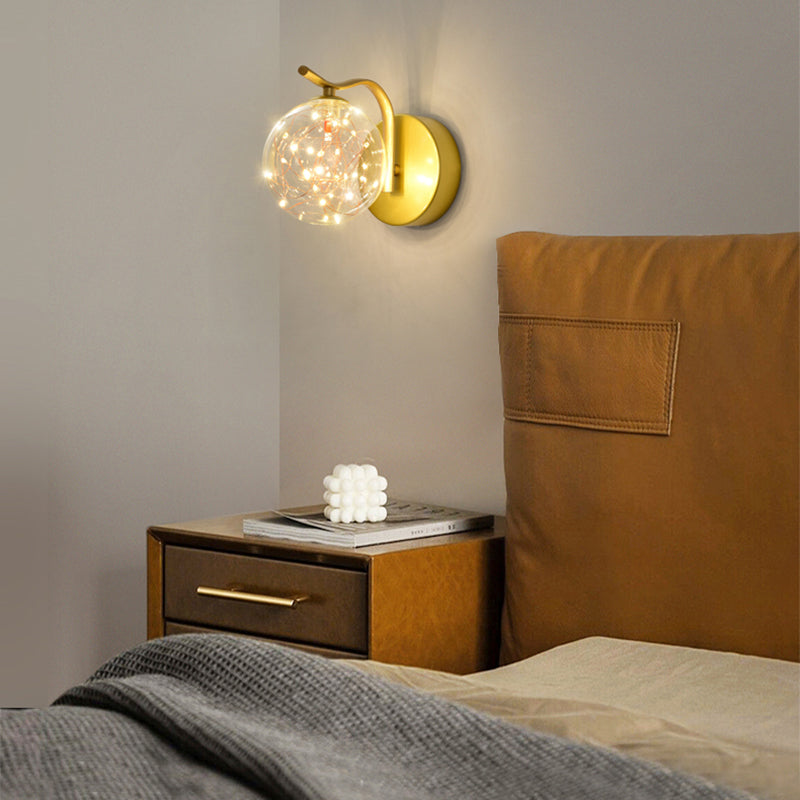 Forme de bille Lumière de mur de verre Style moderne 1 lumière lumineuse lumière murale
