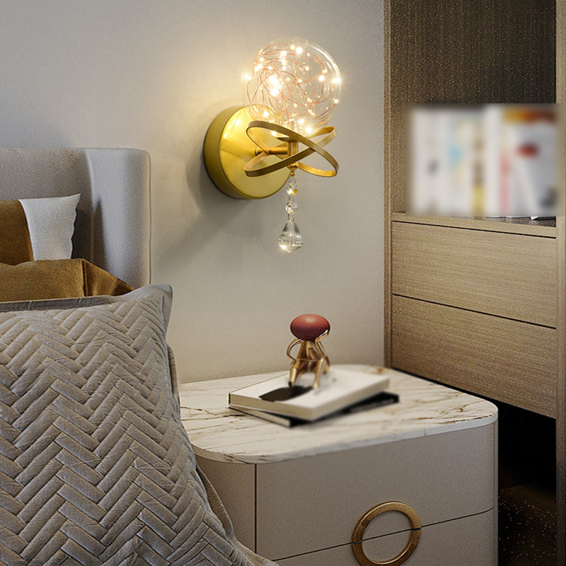 Forme de bille Lumière de mur de verre Style moderne 1 lumière lumineuse lumière murale