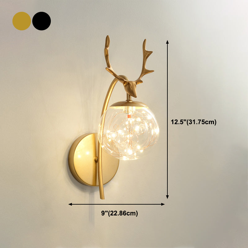 Forme de bille Lumière de mur de verre Style moderne 1 lumière lumineuse lumière murale