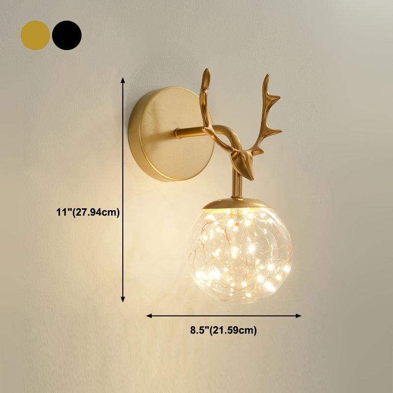 Forme de bille Lumière de mur de verre Style moderne 1 lumière lumineuse lumière murale