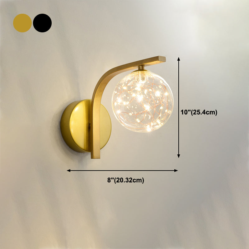 Forme de bille Lumière de mur de verre Style moderne 1 lumière lumineuse lumière murale