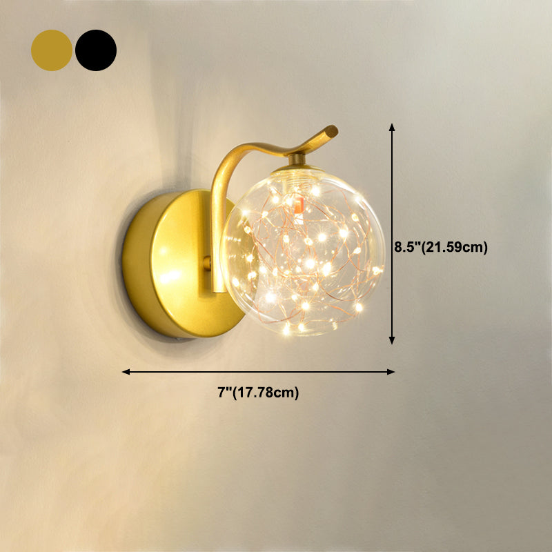 Forme de bille Lumière de mur de verre Style moderne 1 lumière lumineuse lumière murale