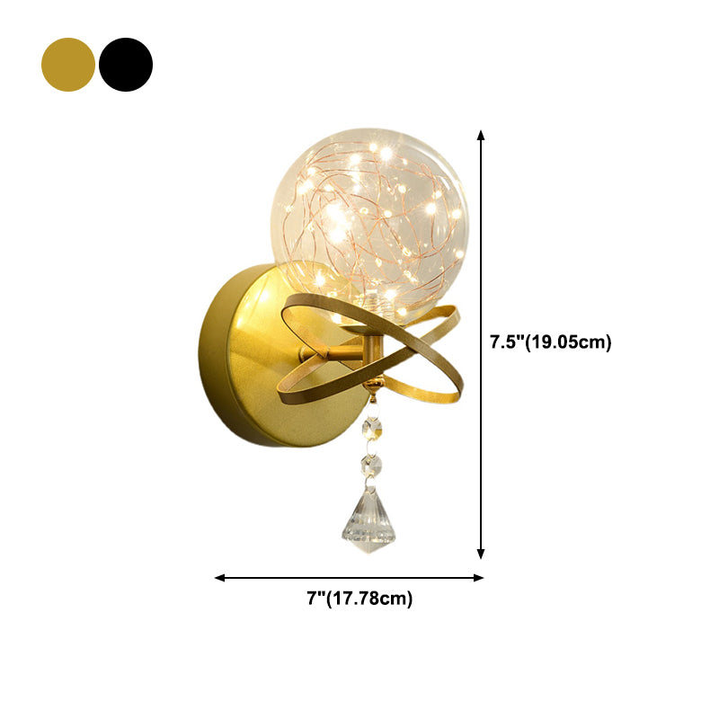 Forme de bille Lumière de mur de verre Style moderne 1 lumière lumineuse lumière murale