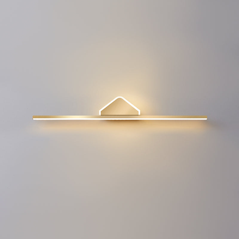 Metal Linear Wall Vanity Light Modern Style 1 Light Vanity Lighting Ideas in Gold