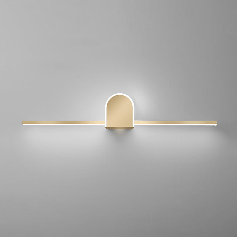 Metal Linear Wall Vanity Light Modern Style 1 Light Vanity Lighting Ideas in Gold