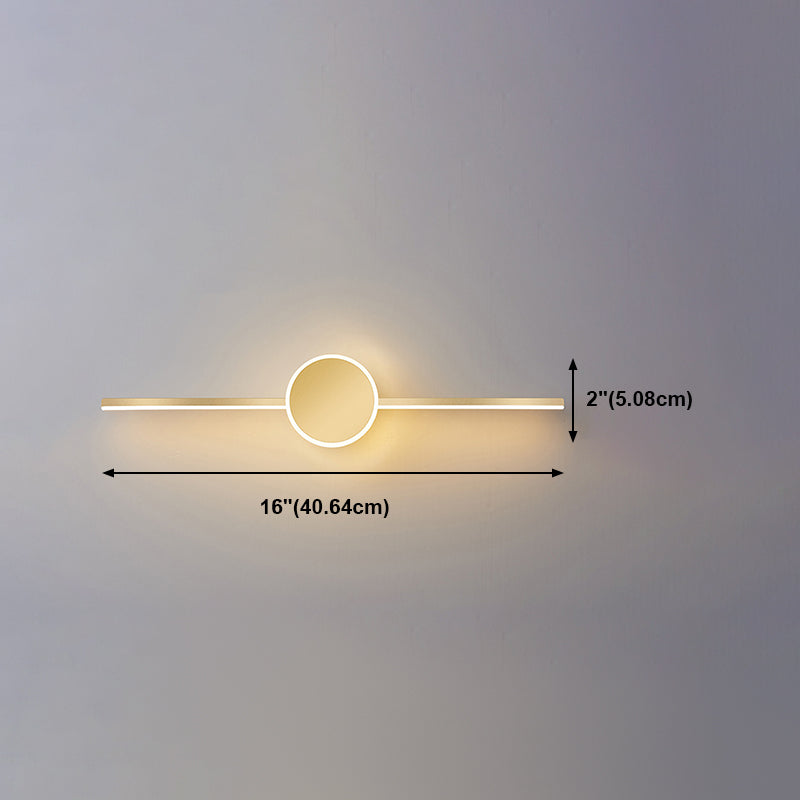 Metal Linear Wall Vanity Light Modern Style 1 Light Vanity Lighting Ideas in Gold