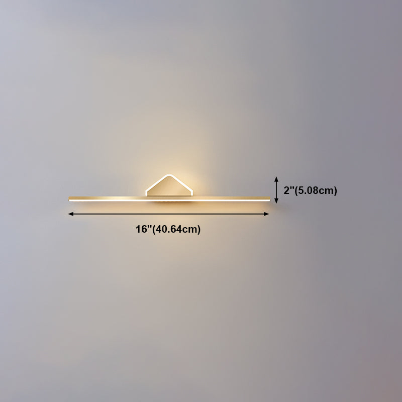 Metal Linear Wall Vanity Light Modern Style 1 Light Vanity Lighting Ideas in Gold