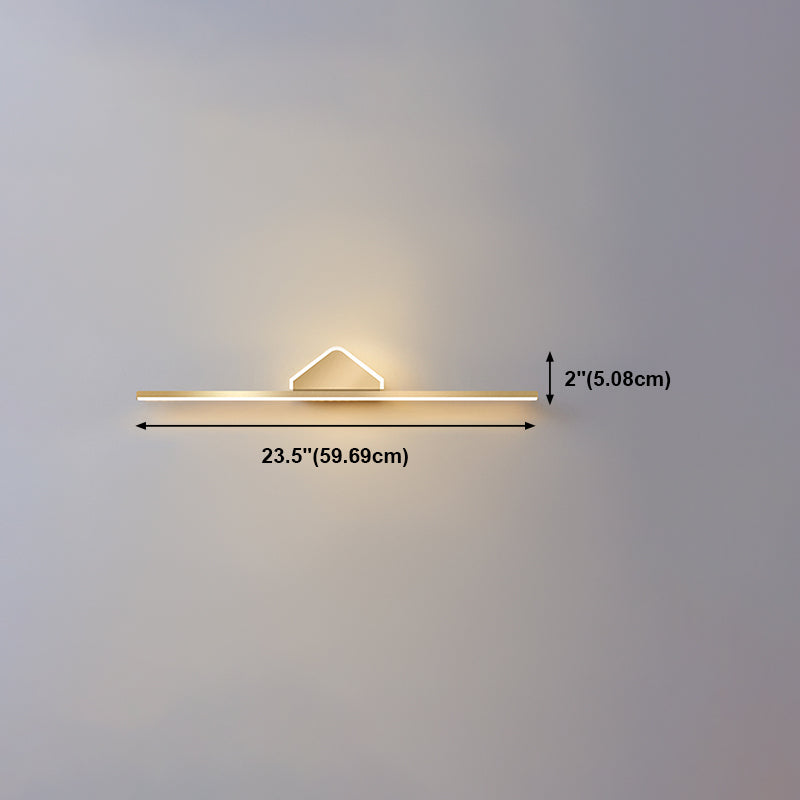 Metal Linear Wall Vanity Light Modern Style 1 Light Vanity Lighting Ideas in Gold