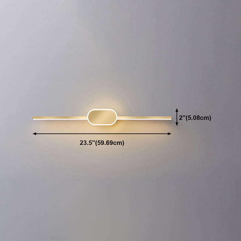 Metal Linear Wall Vanity Light Modern Style 1 Light Vanity Lighting Ideas in Gold