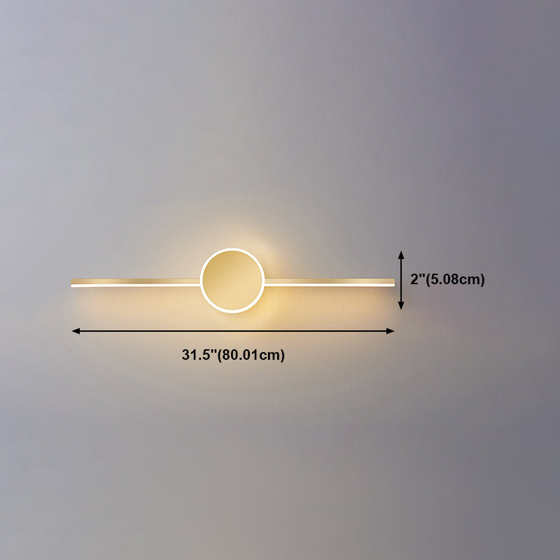 Metal Linear Wall Vanity Light Modern Style 1 Light Vanity Lighting Ideas in Gold