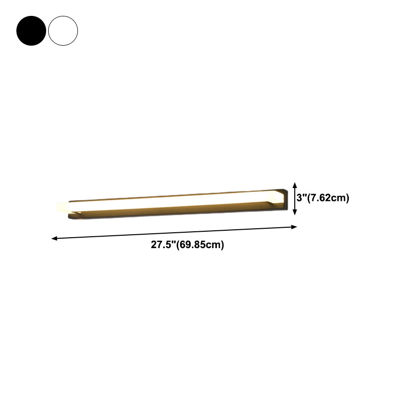 Linear Metal Wall Sconce Modern Style 1 Light Mirror Wall Mount Lighting in Black