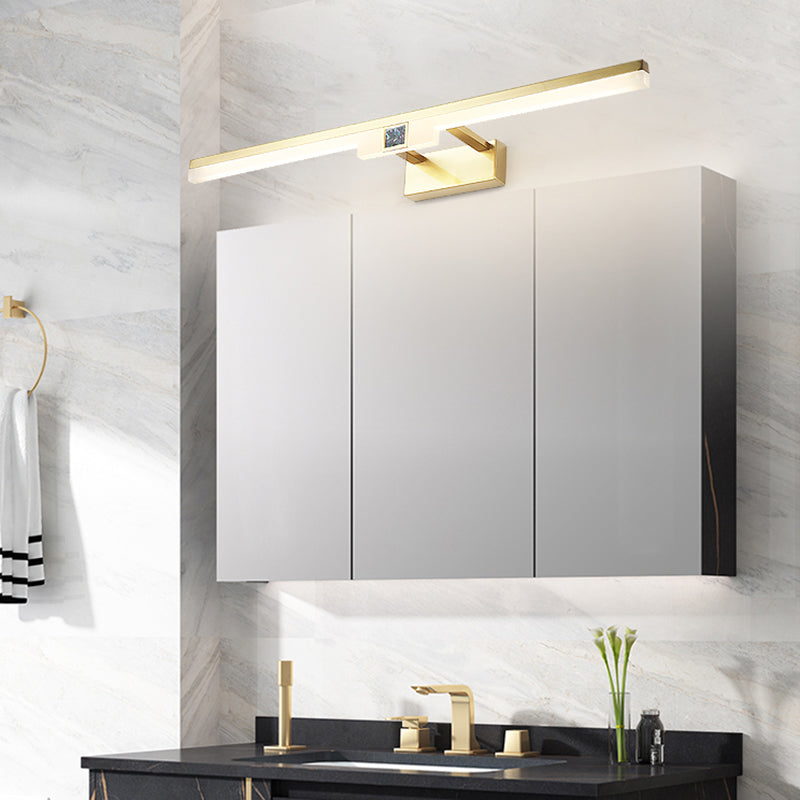 Linear Metal Wall Sconce Modern Style 1-Light Mirror Wall Mount Lighting