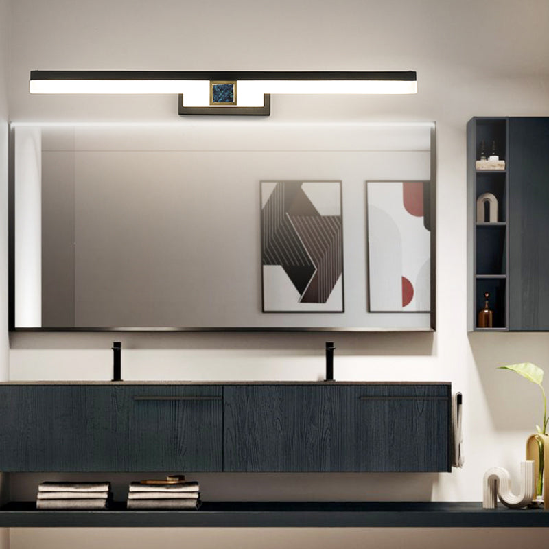 Linear Metal Wall Sconce Modern Style 1-Light Mirror Wall Mount Lighting