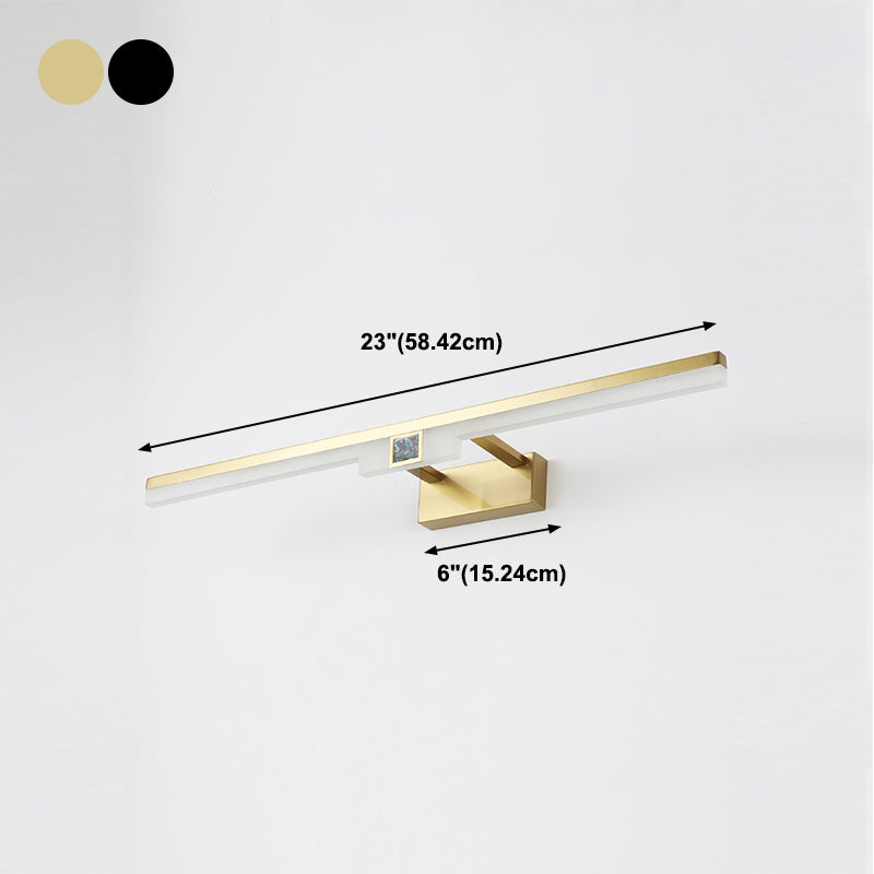 Linear Metal Wall Sconce Modern Style 1-Light Mirror Wall Mount Lighting