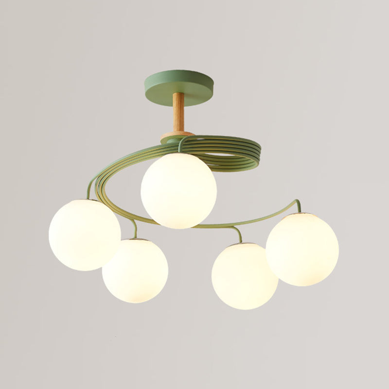 Simple Macron Chandelier Glass Multi Head Pendant Lighting Fixtures for Bedroom