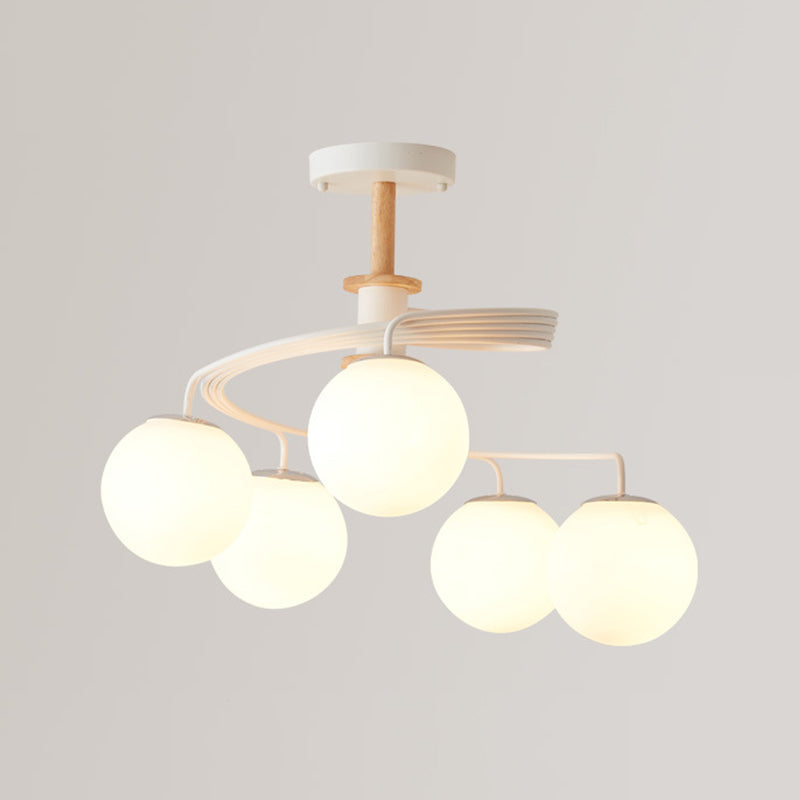 Simple Macron Chandelier Glass Multi Head Pendant Lighting Fixtures for Bedroom