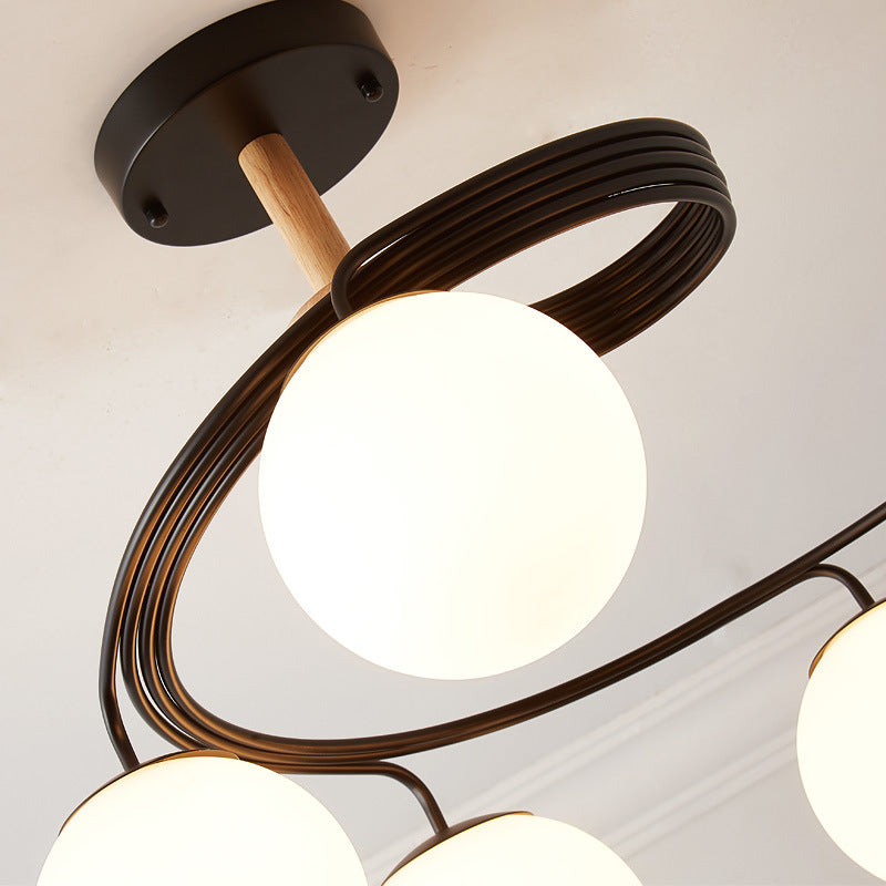 Simple Macron Chandelier Glass Multi Head Pendant Lighting Fixtures for Bedroom