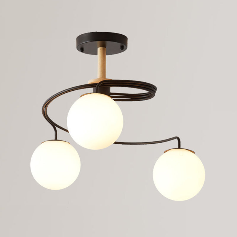 Simple Macron Chandelier Glass Multi Head Pendant Lighting Fixtures for Bedroom