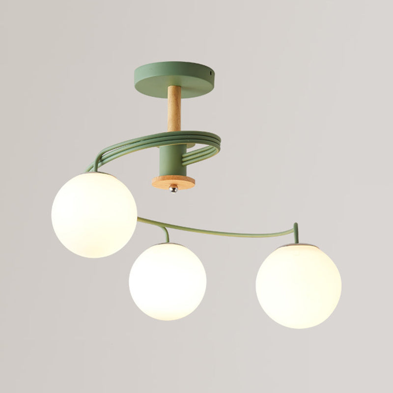 Simple Macron Chandelier Glass Multi Head Pendant Lighting Fixtures for Bedroom