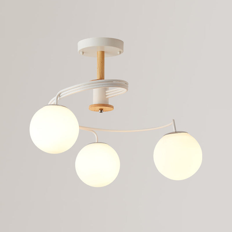 Simple Macron Chandelier Glass Multi Head Pendant Lighting Fixtures for Bedroom