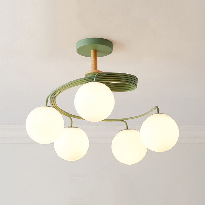 Simple Macron Chandelier Glass Multi Head Pendant Lighting Fixtures for Bedroom