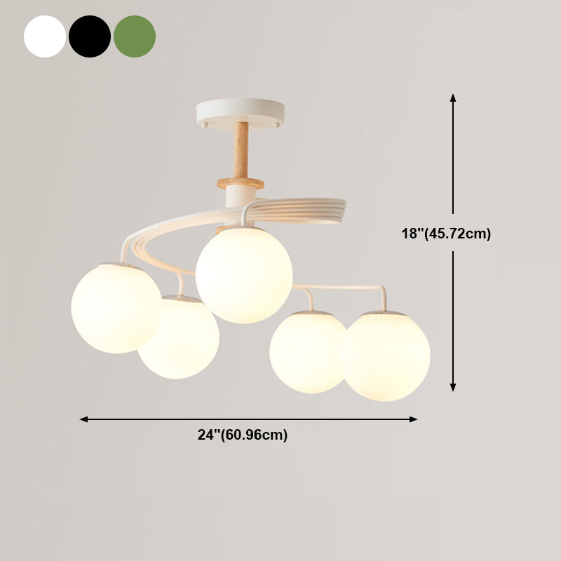 Simple Macron Chandelier Glass Multi Head Pendant Lighting Fixtures for Bedroom