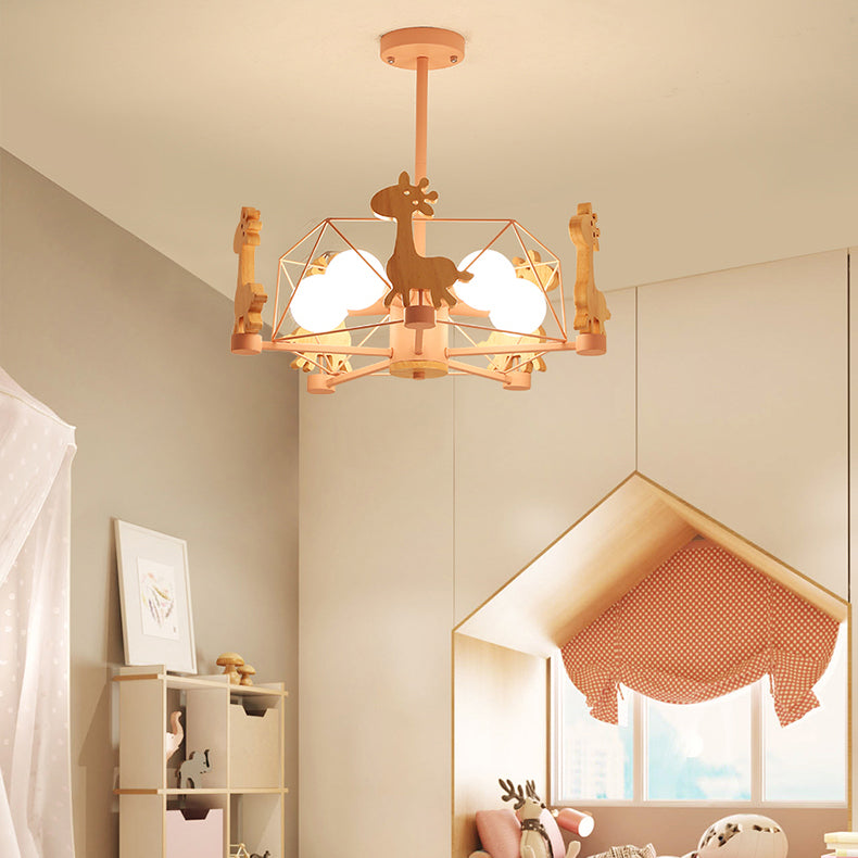 Nordic Style Macron Chandelier Metal 5 Head Pendant Lighting Fixtures for Bedroom