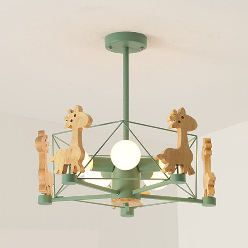 Nordic Style Macron Chandelier Metal 5 Head Pendant Lighting Fixtures for Bedroom