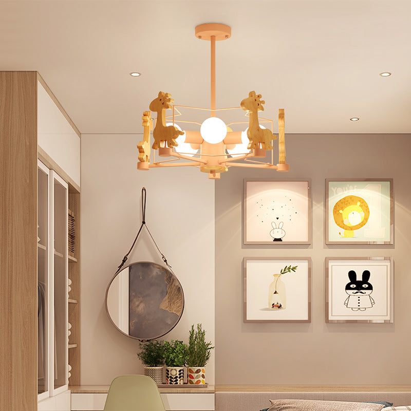 Nordic Style Macron Chandelier Metal 5 Head Pendant Lighting Fixtures for Bedroom