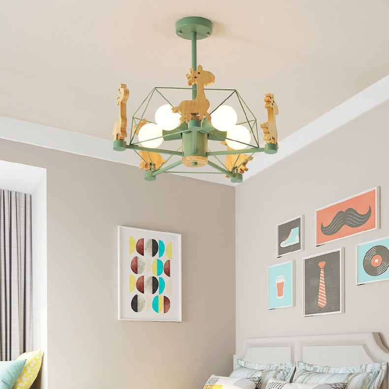 Nordic Style Macron Chandelier Metal 5 Head Pendant Lighting Fixtures for Bedroom