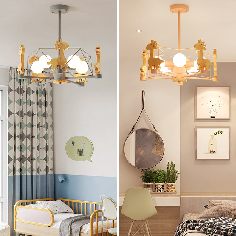 Nordic Style Macron Chandelier Metal 5 Head Pendant Lighting Fixtures for Bedroom