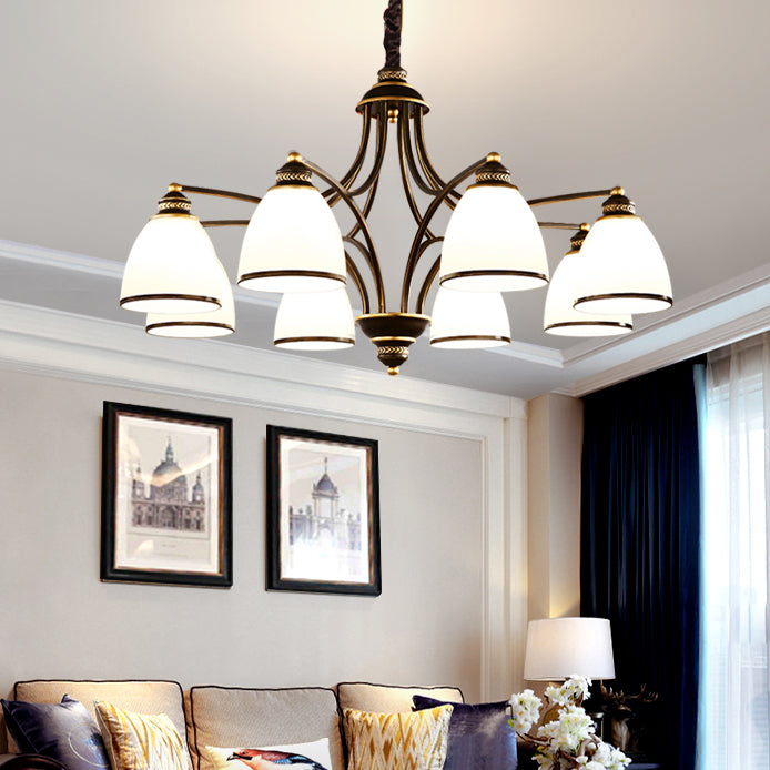 Lampadario in stile americano lampadario multi -testa appeso alla luce per il salotto