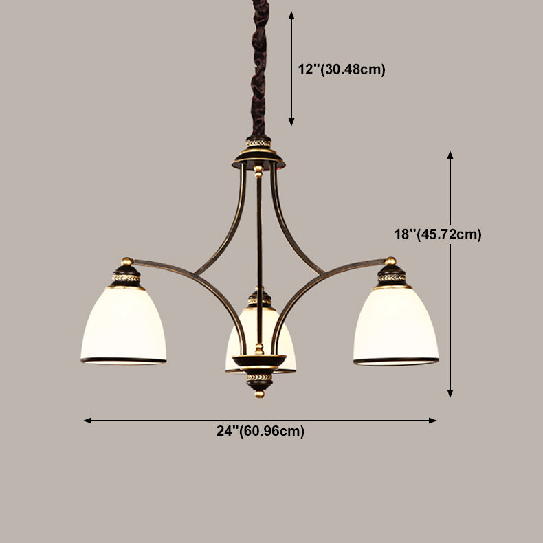 American Style Countryside Chandelier Multi Head Hanging Light for Sitting Room