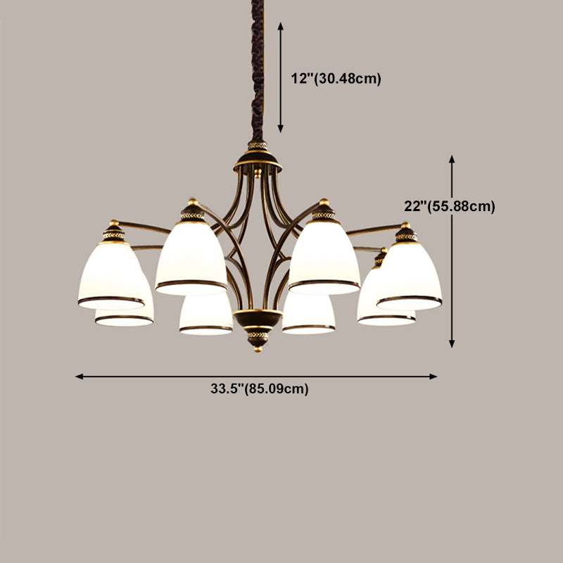 American Style Countryside Chandelier Multi Head Hanging Light for Sitting Room