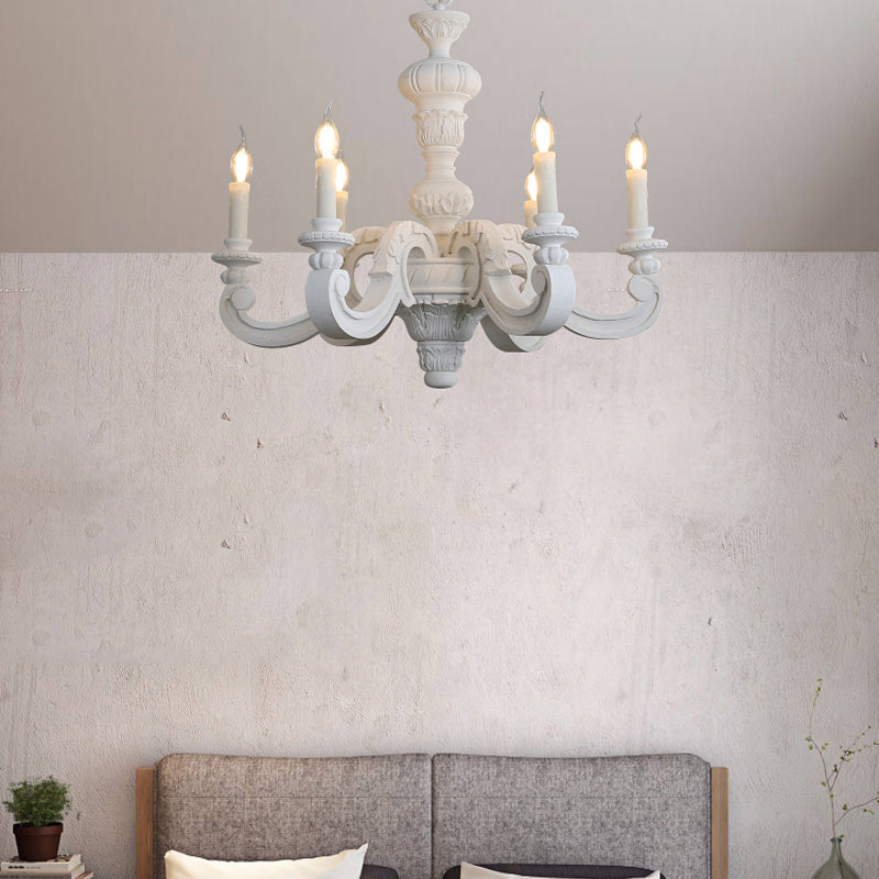Wood Chandelier Lighting Candle Rustic Hanging Pendant for Living Room