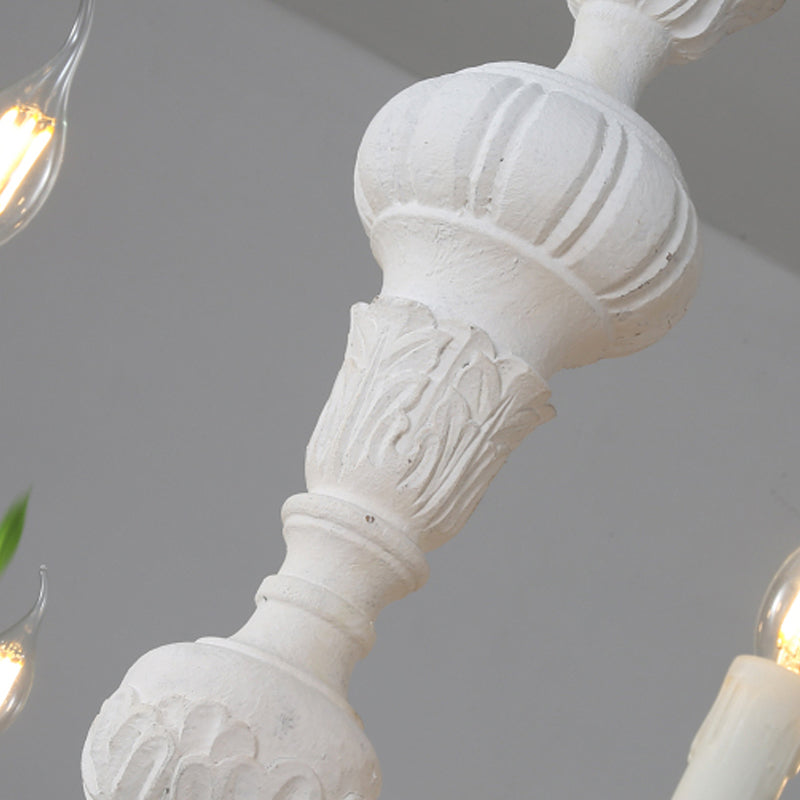 Wood Chandelier Lighting Candle Rustic Hanging Pendant for Living Room
