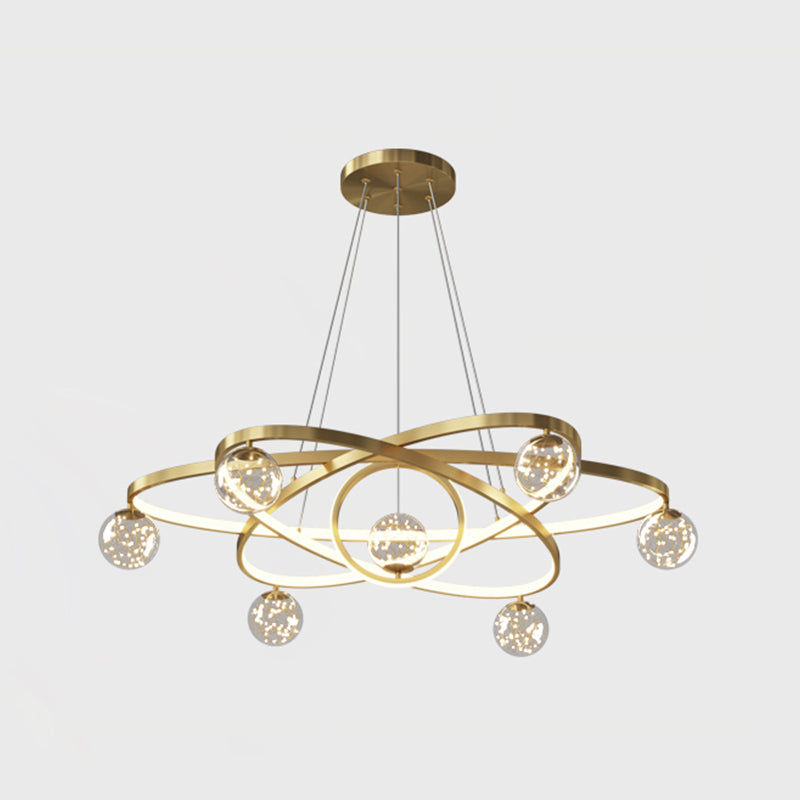 11 Lights Chandeliers Postmodern Metal Glass LED Pendant Lighting for Living Room